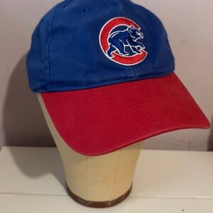 Blue and Red Baseball Cap with Bear Logo